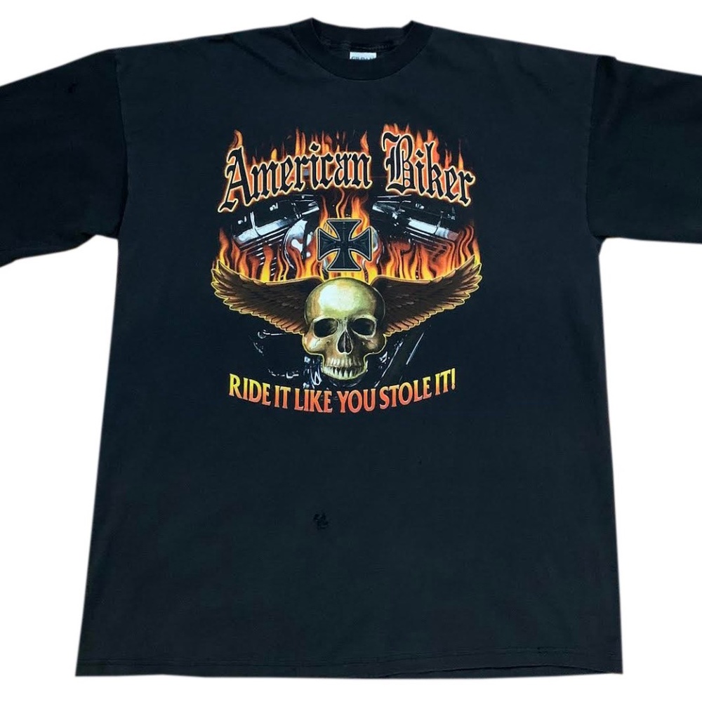 Vintage American Biker Ride It Like You Stole It "Motorcycle Mama" T Shirt (Size